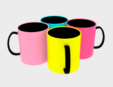 Caneca de Café Black Plus em Polímero para Sublimação 325ml - 5 unid