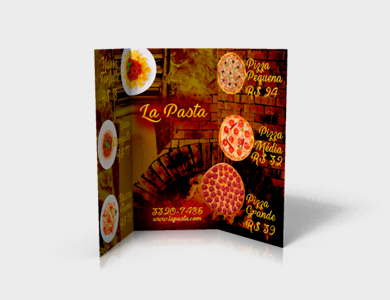 Cardápio com 1 Vinco Kraft 240g com Tinta Branca Sem Verniz A3 - 4x4 - 300 unid