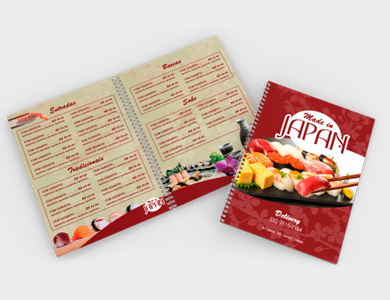 Cardápio Wire-o com 10 Páginas em PVC 0,76mm Fosco Frente e Verso 21,5x29cm - 4x4 - 5 unid