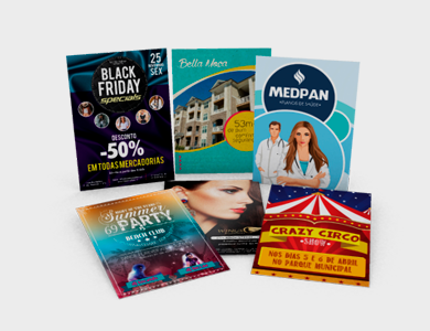 Cartaz Couchê Fosco 170g Sem Verniz 45x21cm - 4x0 - 100 unid