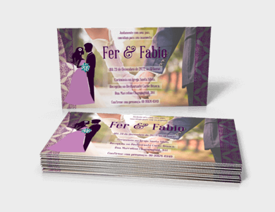 Convite Couchê 300g Laminação Holográfica 10x18cm - 4x0 - 10000 unid