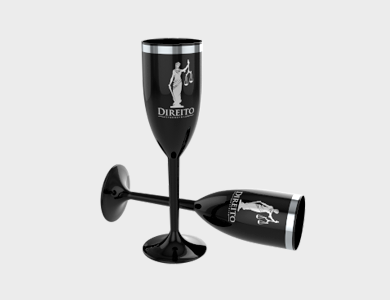 Taça de Champagne com Borda Metalizada 215ml - 1 Cor de Impressão - 1x1 - 1000 unid